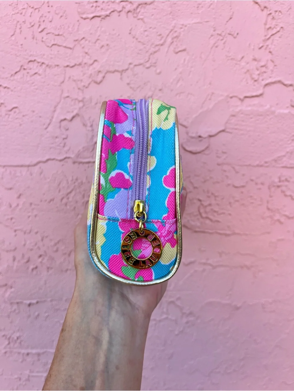 Lilly Pulitzer Estée Lauder Collaboration Make Up Cosmetic Bag Floral Dragonfly